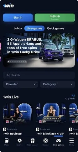 1Win App Live-Games