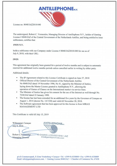 1win company license